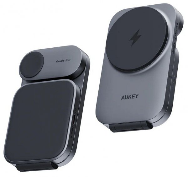 AUKEY LC-MC312 Slim 3w1 ładowarka bezprzewodowa MagSafe Qi2 15W  + ładowarka PD 30W + Etui
