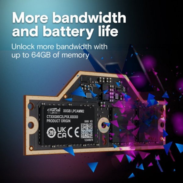 Crucial Pamięć do notebooka DDR5 LPCAMM2 64GB/7500 LPDDR5X