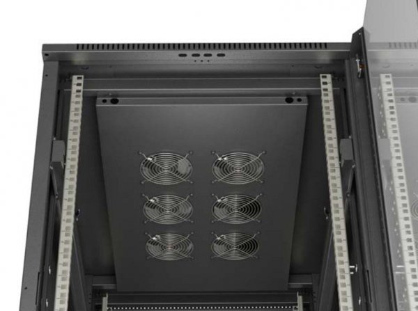 Lanberg Szafa instalacyjna rack stojąca 19" 22U 600x1000 czarna drzwi   przeszkolne ( flat pack)