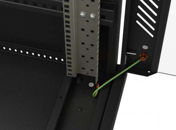 Lanberg Szafa instalacyjna rack stojąca 19" 22U 600x1200 czarna drzwi   przeszklone (flat pack)