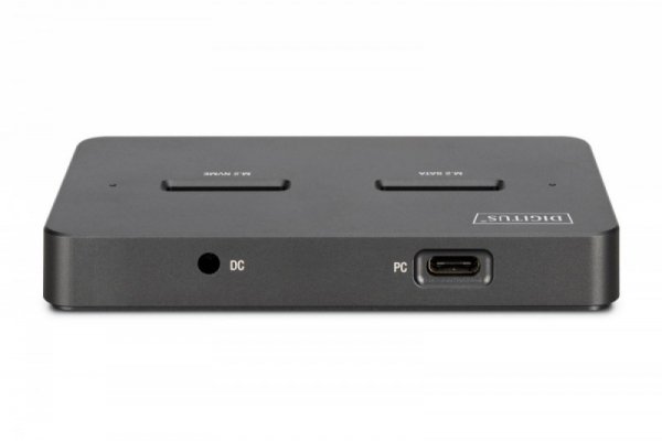 Digitus Stacja dokująca dysków | USB-C 3.2 Gen2 10Gbps | SSD M.2 NVMe + SATA (max. 2x 4TB) | Czytnik kart SD-Express 7.1 (max. 2
