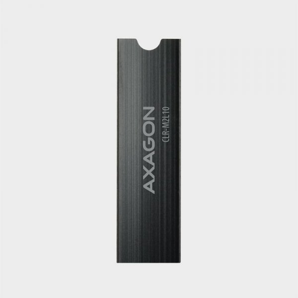 AXAGON CLR-M2L10 Chłodnica aluminiowa pasywna do dysku M.2 SSD, ALU korpus, silikonowe silikonowe podkładki termiczne, wysokość 