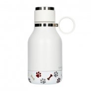 Asobu - Dog Bowl Bottle Stainless Steel Biała - Butelka z miską dla psa 1,1L