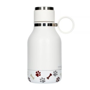 Asobu - Dog Bowl Bottle Stainless Steel Biała - Butelka z miską dla psa 1,1L