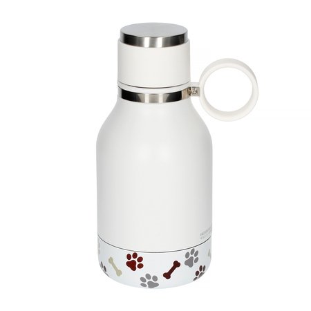 Asobu - Dog Bowl Bottle Stainless Steel Biała - Butelka z miską dla psa 1,1L