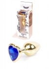 Plug-Jawellery Gold  Heart PLUG- Dark Blue