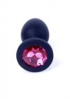 Plug-Jawellery Black Silikon PLUG Small- Pink Diamond