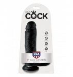 King Cock 8 Cock with Balls Black