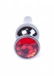 Plug-Jawellery Dark Silver BUTT PLUG- Red