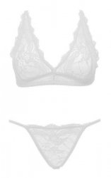 Ouno-Sexy Lingerie Set 2 parts-L/XL-White