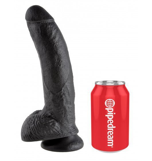 King Cock 9&quot; Cock with Balls Black