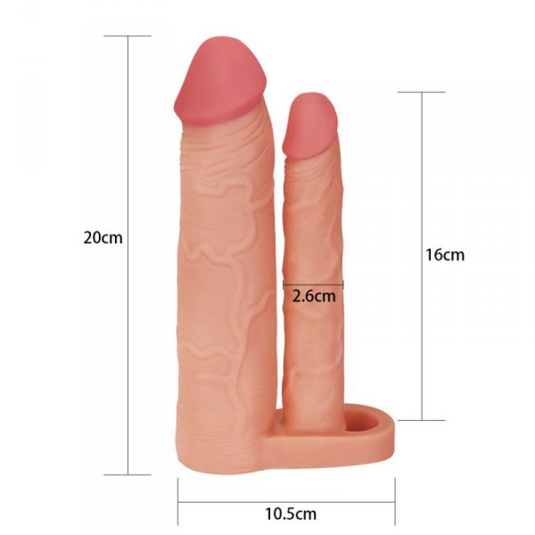 Add 2&quot; Pleasure X Tender Double Penis Sleeve