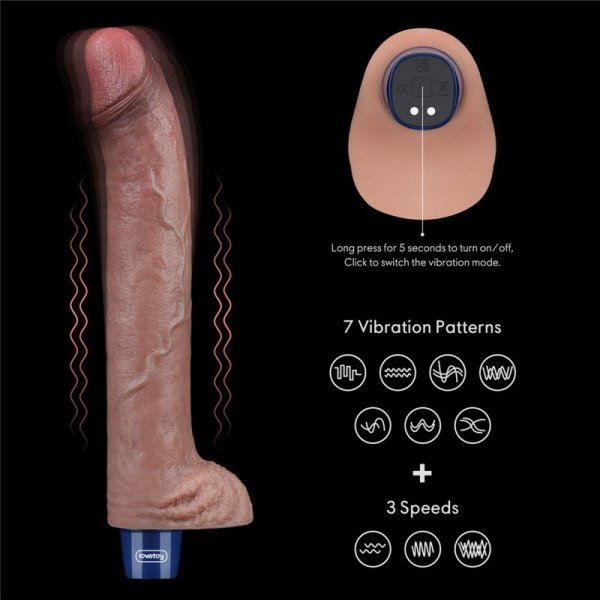 11&quot; REAL SOFTEE Rechargeable Silicone Vibrating Dildo