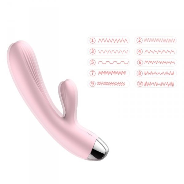 Wibrator-Silicone Vibrator Pink USB 10 Function / Grzanie
