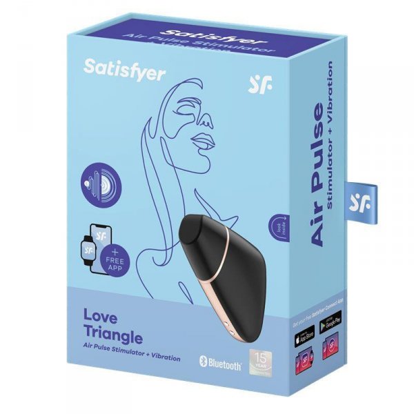 Wibrator -Satisfyer Love Triangle Air Pulse Stimulator + Vibration Black
