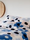 Elegante poszewka satyna Flowers kobalt-blau 2443 40x80, 80x80