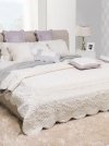 Narzuta typu velvet Hasita krem 240x220