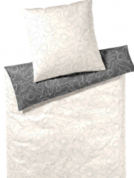 Elegante pościel mako bawełna Cats creme-grau 24560 135x200