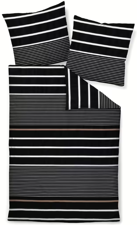 Janine pościel mako-satin J. D. nougat schwarz 87105 155x200