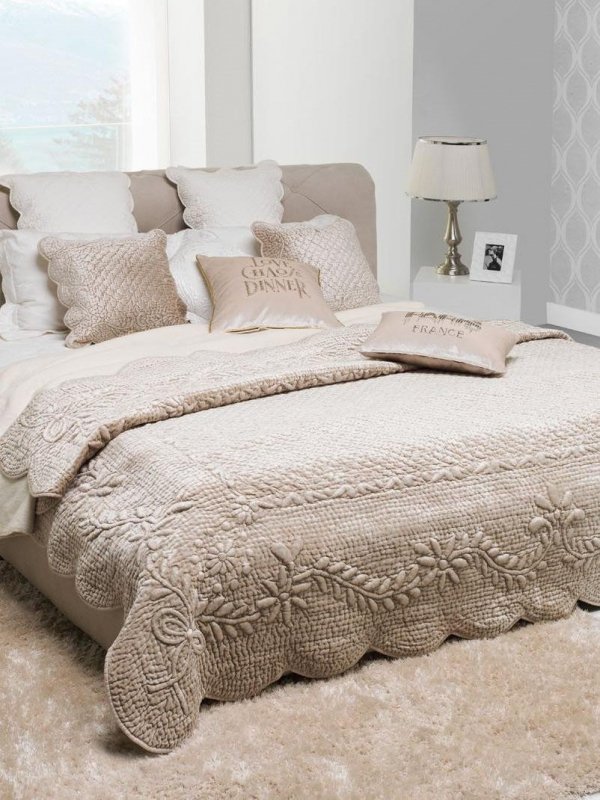 Narzuta typu velvet Hasita beż 200x220