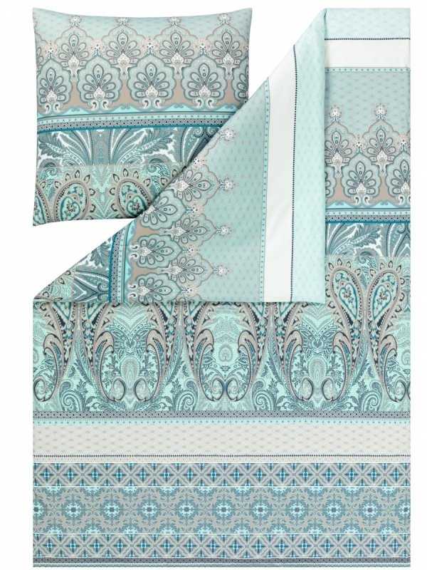 Estella pościel mako- jersey Carmen mint 6548 155x200