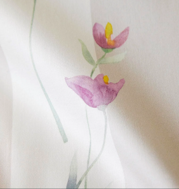 Elegante pościel mako bawełna Flowerstripe natur 24577 135x200