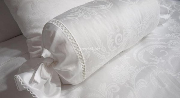 Elegancka pościel żakardowa z włoskiej satyny biała 220x200
