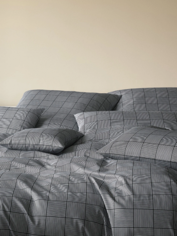 Elegante pościel mako bawełna Crossover czarno-biała 24564 155x200