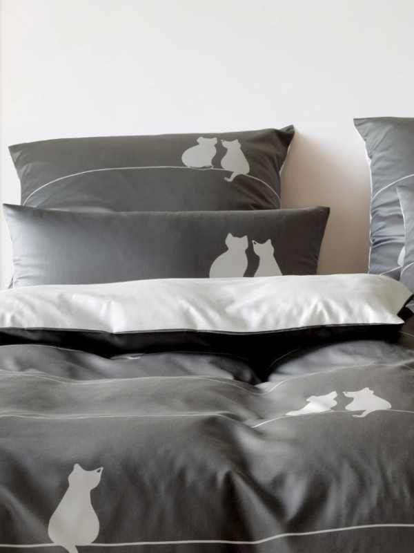 Elegante pościel mako bawełna You&amp;me anthrazit 24559 155x200