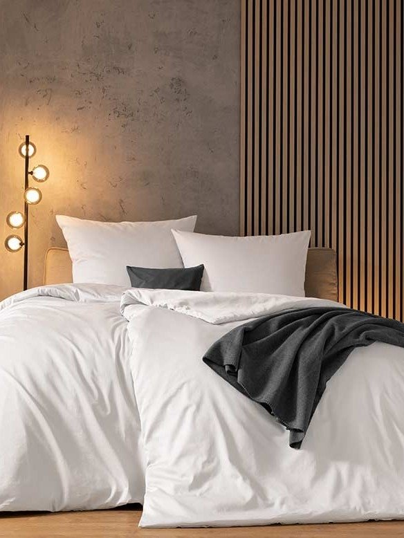 Estella mako satin jednolita Valetta biała 7844 155x200