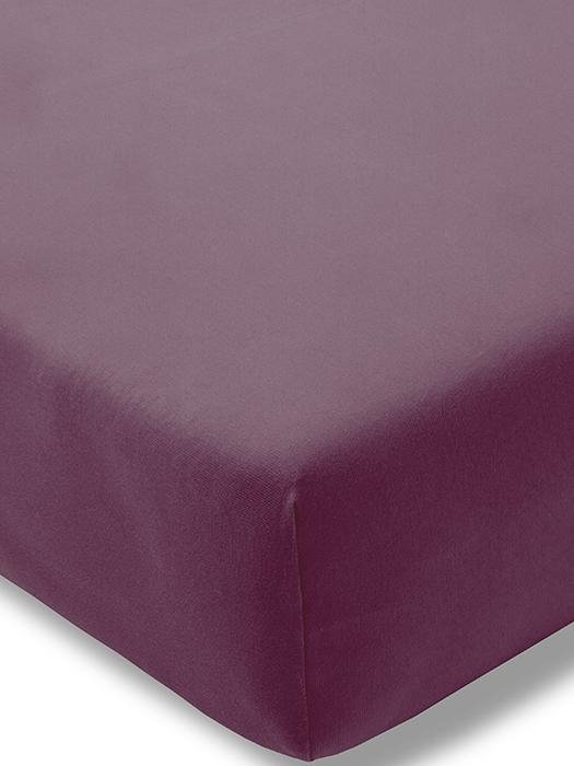 Estella prześcieradło jersey stretch z gumką aubergine