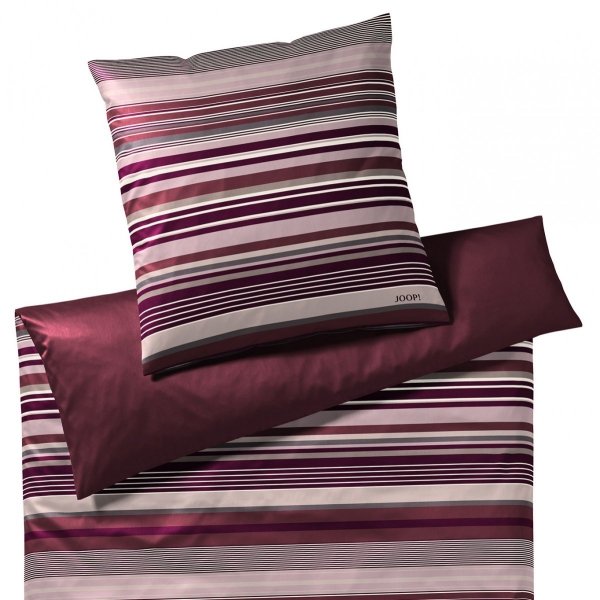 Joop poszewka mako-satin Micro lines deep rose 4099 40x80, 80x80