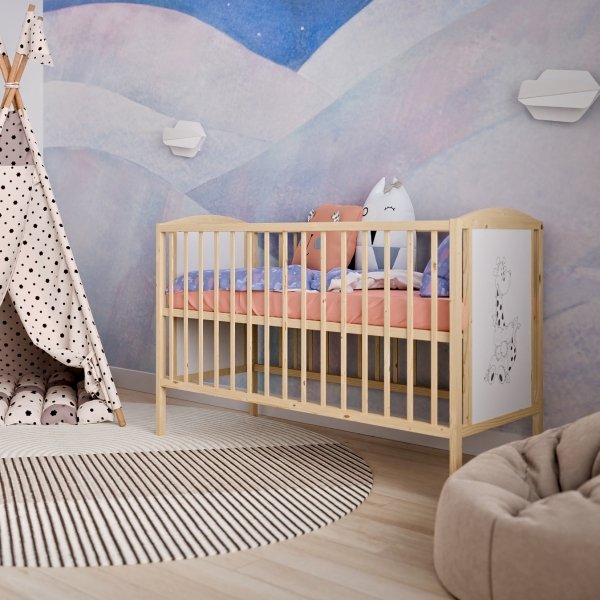 Łóżeczko  BAJKA SOSNA TAPCZANIK 120x60