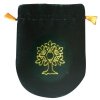 zielona sakiewka z aksamitu, woreczek na karty tarota, runy, talizmany - Celtyckie Drzewo Życia