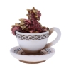 figurka w stylu fantasy - mały czerwony smok w filiżance kawy Draguccino