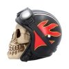 figurka dekoracyjna czaszka motocyklisty w kasku z płomieniami Hell Fire Nemesis Now