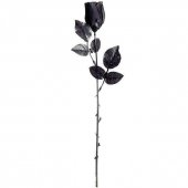 Róża całkowicie czarna -  długość 45 cm, kwiat sztuczny