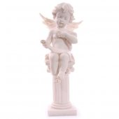 Aniołek siedzący na kolumnie - figurka wys. 37cm