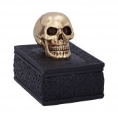 Celtic Opulence - szkatułka prostokątna ze złotą czaszką