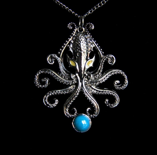 naszyjnik &quot;Kraken&quot; z serii: Bestiariusz, biżuteria magiczna i gotycka