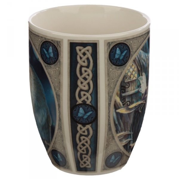 Sowa i Wróżka - magiczny porcelanowy kubek z podkładką projekt: Lisa Parker