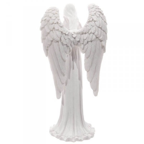 figurka dekoracyjna Biały Anioł z Sercem, wysokość 20 cm