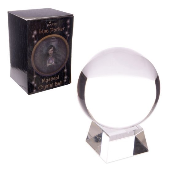 szklana kula kryształowa do dekoracji lub do wróżenia - kula o średnicy 10cm, z podstawką