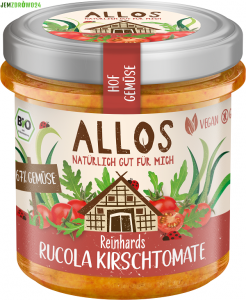 PASTA KREMOWA Z POMIDORAMI CHERRY I RUKOLĄ BEZLGUTENOWA ALLOS 135 g