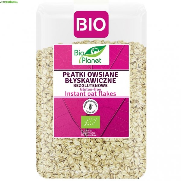 PŁATKI OWSIANE BEZGLUTENOWE BŁYSKAWICZNE BEZ GOTOWANIA BIO PLANET 1 kg