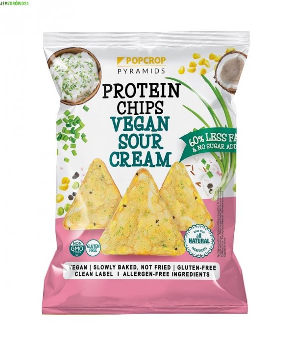 CHRUPKI PIRAMIDKI O SMAKU KWAŚNEJ ŚMIETANY I SZCZYPIORKU BEZGLUTENOWE POPCROP 60 g