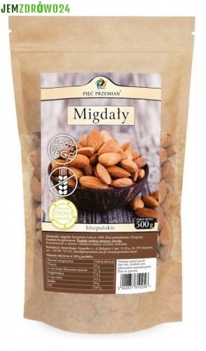 Migdały łuskane bezglutenowe Pięć Przemian 500 g