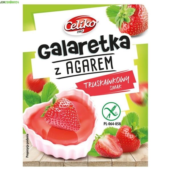 Galaretka z agarem bezglutenowa truskawkowa Celiko 45 g