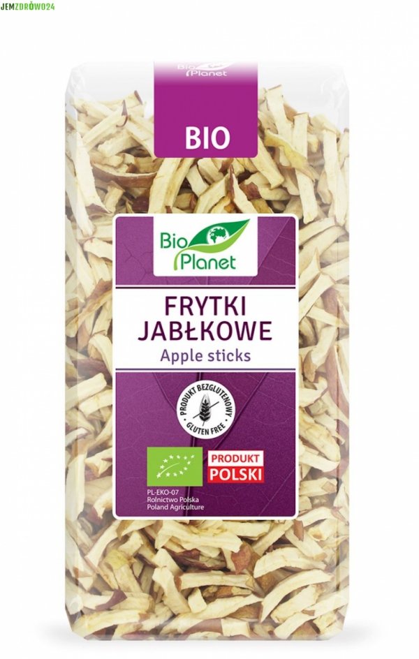 FRYTKI JABŁKOWE BEZGLUTENOWE EKOLOGICZNE BIO PLANET 100 g