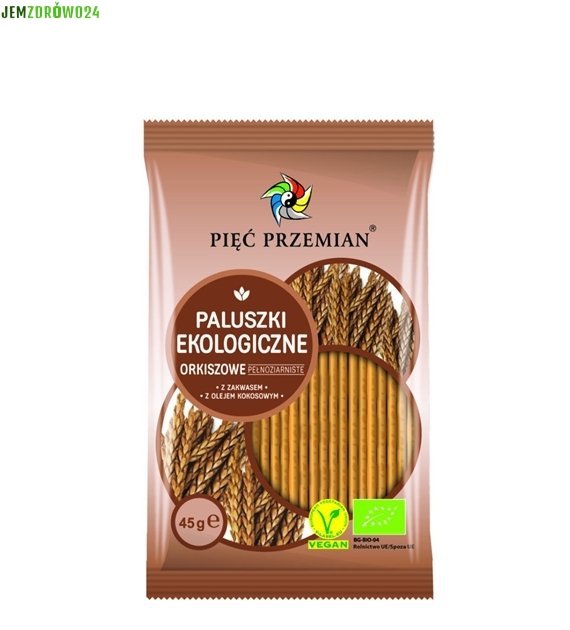 Paluszki ekologiczne orkiszowe pełnoziarniste Pięć Przemian 45 g 